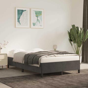 vidaXL Bedframe zonder matras 120x200 cm fluweel donkergrijs, Verzenden, Nieuw, Twijfelaar, 120 cm