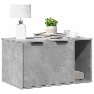 vidaXL Kattenbakkast 80x50x45 cm bewerkt hout betongrijs, Verzenden, Nieuw