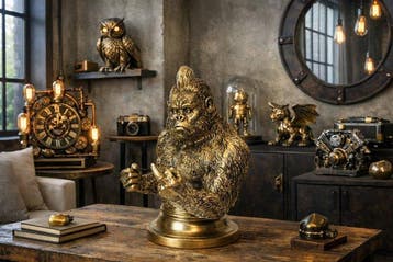 Art House - Figuur - XL***F*CK YOU GORILLA ***-27 cm antiek