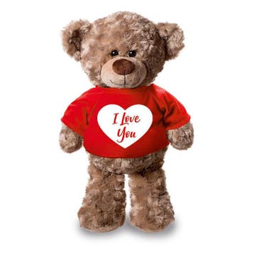 Teddybeer hartje - I love you - pluche - 24 cm - met shirt, Verzenden, Nieuw