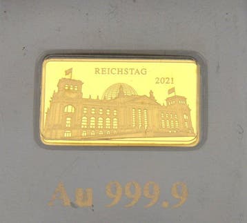 Fiji. 5 Dollars 2021 Reichstag - .999 Gold 1/100oz (Zonder