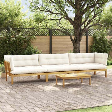 vidaXL 4 Stuk Garden Pallet Sofa Units Massief Acaciahout, Tuin en Terras, Verzenden, Nieuw, 4 zitplaatsen