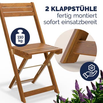 Tuinset 3-delig Acaciahout Inklapbaar (Tuinbanken-Tuinsets), Verzenden, Nieuw