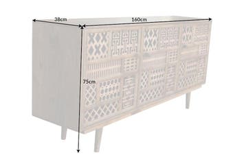 Massief dressoir MARRAKESCH 160 cm mangohout met boho-stijl, Ophalen of Verzenden, Nieuw