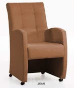 Eetkamerstoel Jean - eetkamerstoelen - Cognac, Nieuw, Stof