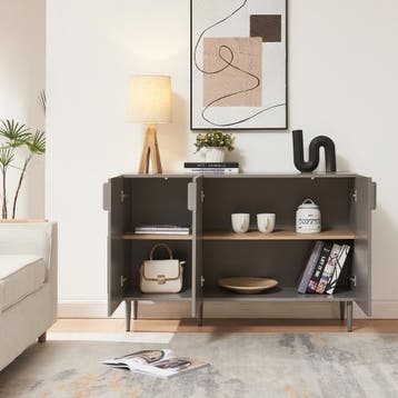 Commode Starvili dressoir 75x115x38 cm grijs [en.casa], Verzenden, Nieuw