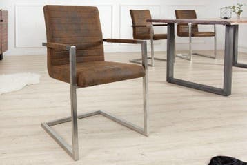 industrieele sledestoel LOFT vintage bruin met armleuning, Huis en Inrichting, Ophalen of Verzenden, Nieuw