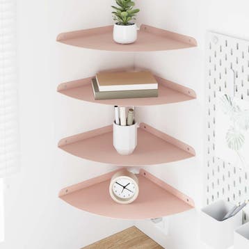 vidaXL Hoek Vloeiende Plank 4 st Roze 30 x 30 x 2 cm, Huis en Inrichting, Verzenden, Nieuw