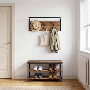 vidaXL Kapstok Wandgemonteerd Oud hout 60 x 30 x 25 cm, Verzenden, Nieuw