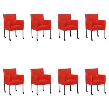 Set van 8 Leren eetkamerstoelen Desire - Toledo Ferrari, Ophalen of Verzenden, Nieuw, Leer, Vijf, Zes of meer stoelen