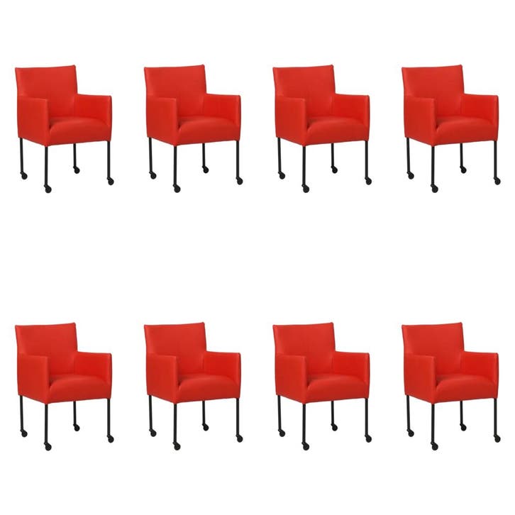 Set van 8 Leren eetkamerstoelen Desire - Toledo Ferrari, Huis en Inrichting, Stoelen, Vijf, Zes of meer stoelen, Nieuw, Leer, Ophalen of Verzenden