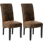 Eetkamerstoel, ergonomisch, massief hardhout - oud bruin, Se, Huis en Inrichting, Stoelen, Verzenden, Nieuw