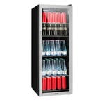 Koelkast Mini Koelkast Drankenkoelkast Glazen Deur RVS, 150 tot 200 liter, Zonder vriesvak, 120 tot 140 cm, Refurbished