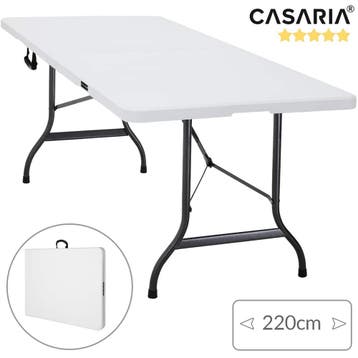 Buffettafel Tuintafel Wit Kunststof 220x70x72cm Opvouwbaar, Verzenden, Nieuw