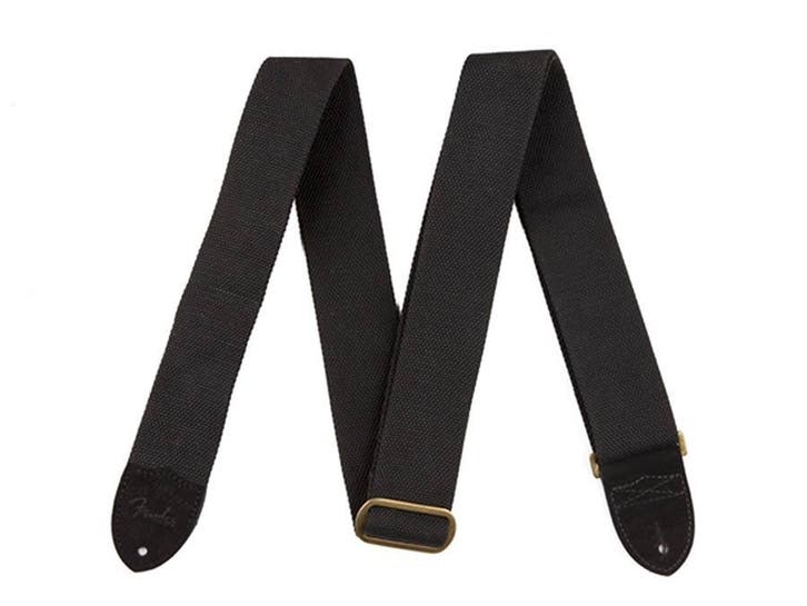 Fender Katoen/Leren gitaarband met Fender logo zwart, Muziek en Instrumenten, Instrumenten | Toebehoren, Verzenden