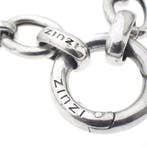 Zilveren anker schakelketting met een hart hanger; ZINZI, Ophalen of Verzenden, Gebruikt, Overige kleuren, Zilver