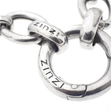 Zilveren anker schakelketting met een hart hanger; ZINZI, Sieraden, Tassen en Uiterlijk, Kettingen, Ophalen of Verzenden, Gebruikt