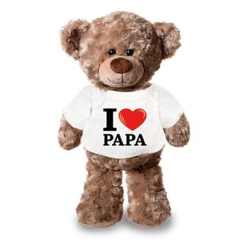 Knuffel teddybeer - I love papa - pluche - 24 cm, Verzenden, Nieuw
