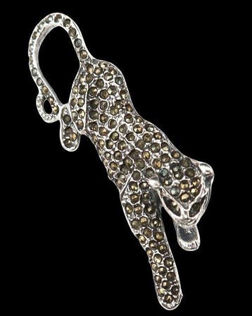Zilver, La Panthère d’Argent – Art Deco-speld in marcasiet –