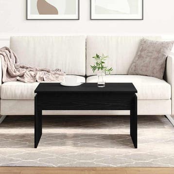 vidaXL Salontafel Zwart Eiken 68 x 50 x 38 cm Bewerkt hout, Huis en Inrichting, Verzenden, Nieuw, Overige houtsoorten, 50 tot 100 cm