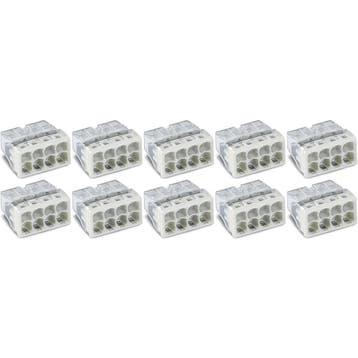 WAGO - Lasklem - 8 Polig - 0.5-2.5mm2 - Wit - 10 Stuks, Doe-het-zelf en Verbouw, Elektra en Kabels, Ophalen of Verzenden, Nieuw