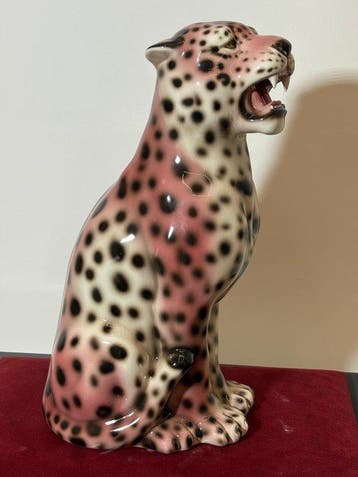 Beeld, Leopardo - 60 cm - Keramiek
