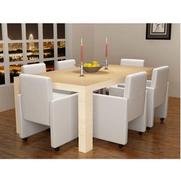 vidaXL Eetkamerstoelen 6 st kunstleer wit, Huis en Inrichting, Stoelen, Verzenden, Nieuw, Wit