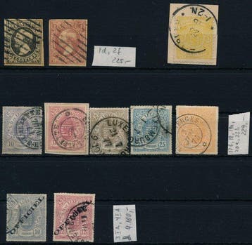 Luxemburg 1852/1875 - Gestempeld lot met betere en goede, Gestempeld
