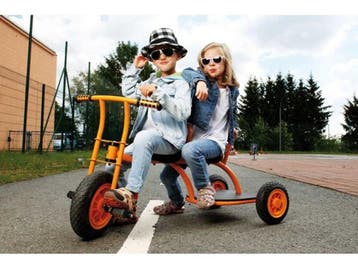 Top Trike - Dreirad Taxi - Duwstang Veiligheidsgordel - Geel, Verzenden, Nieuw, Top Trike