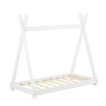 Juniorbed Tipi eenpersoonsbed incl. matras 70x140 - wit, Verzenden, Nieuw