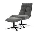 Fauteuil Marcus met voetenbank | Eleonora | Antraciet, Huis en Inrichting, Fauteuils, Ophalen of Verzenden, Nieuw
