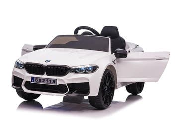 BMW M5, Leder zitje, Rubberen banden, Kinder Accu Auto!, Ophalen of Verzenden, Nieuw