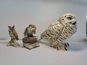 Giuseppe Tagliariol - Beeldje, set van 3 uilenbeeldjes - 14