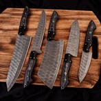 Keukenmes - Chefs knife - gevouwen staal, Pakka-hout en
