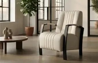 Witte leren fauteuil, Ophalen of Verzenden, Nieuw, Leer