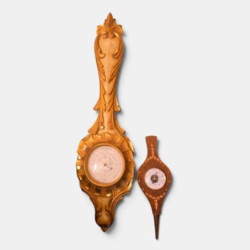 Weerstation - Hout - Franz. Barometer Banjo-St
