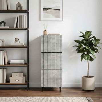 vidaXL Ladenkast 33 x 34,5 x 92 cm Bewerkt hout Betongrijs, Verzenden, Nieuw