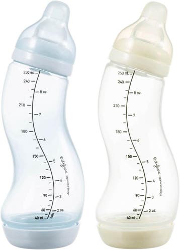 Difrax Natural S-Babyfles - 250 ml - IJsblauw/Crème - 2, Verzenden, Nieuw