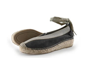 Shabbies Amsterdam Espadrilles in maat 38 Grijs, Shabbies Amsterdam, Verzenden, Zo goed als nieuw, Grijs