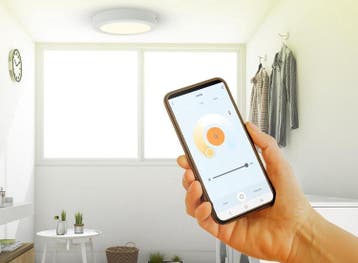 Qnect Slimme Plafondlamp - Wit - Ø17cm - Plafonnière - 12W, Verzenden, Nieuw