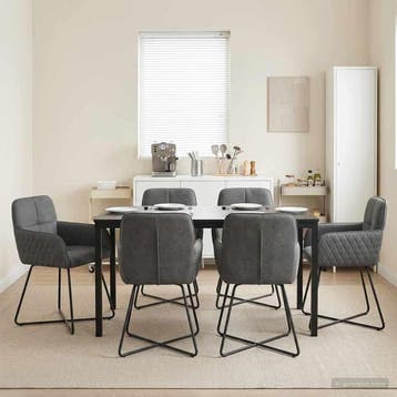 vidaXL Eettafelstoelen 6 st fluweel Donkergrijs 59 x 56,5 x, Huis en Inrichting, Stoelen, Verzenden, Nieuw