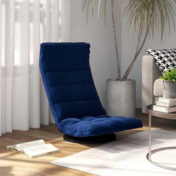 vidaXL Vloerstoel draaibaar fluweel blauw, Huis en Inrichting, Verzenden, Nieuw, Blauw