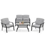 LIVSK 4-Delige Terrasmeubelset - Inclusief Zit- en Rugkussen, Verzenden, Nieuw