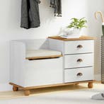 vidaXL Opslagbank ASKIM Wit 100 x 39 x 62 cm Massief, Verzenden, Nieuw