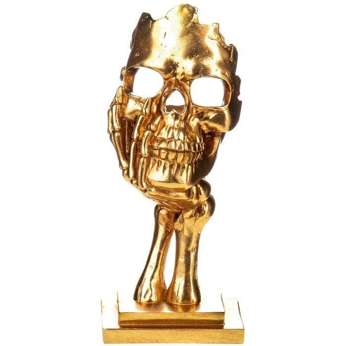 Figuur - Thinking Skeleton - Hars, Antiek en Kunst, Curiosa en Brocante