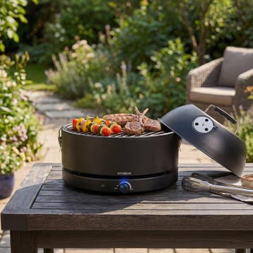 Hyundai tafelbarbecue met deksel - HHA1152501 | Ø 34 cm, Verzenden, Nieuw, Hyundai