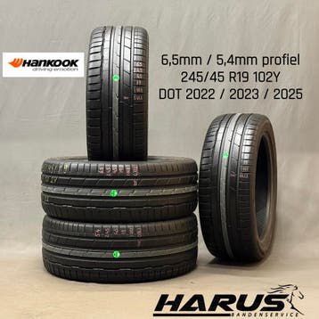 245/45/19 102Y Hankook zomerbanden 6,4/5,4mm profiel 4X, Auto-onderdelen, Banden en Velgen, 19 inch, Ophalen of Verzenden, Band(en)