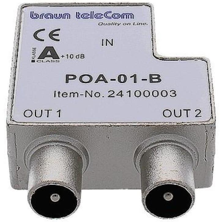 Braun Telecom POA 01-B Tweevoudige TV-opdrukverdeler, Audio, Tv en Foto, Overige Audio, Tv en Foto, Nieuw, Ophalen of Verzenden