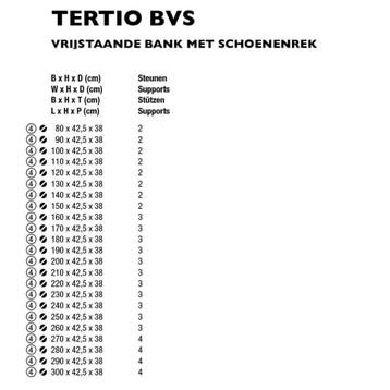 Functionals Tertio BVS vrijstaande bank met schoenenrek, Verzenden, Nieuw in verpakking