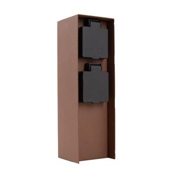 Tuinstopcontact Charge 2 corten dubbel buitenstopcontact, Verzenden, Nieuw, Bruin, Modern